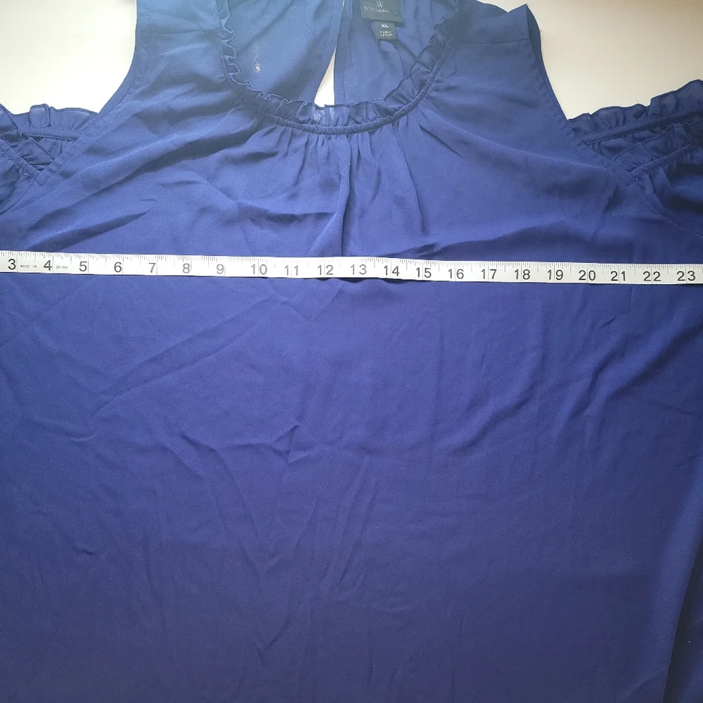 Worthington Cold Shoulder Long Sleeve Blouse Size XL - Picture 5 of 5